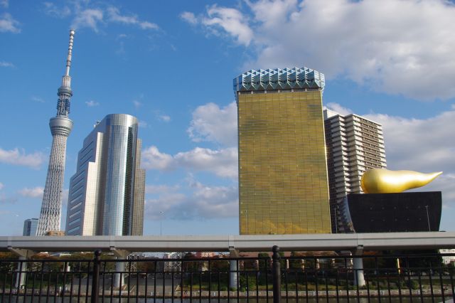 隅田川を象徴する建物群。