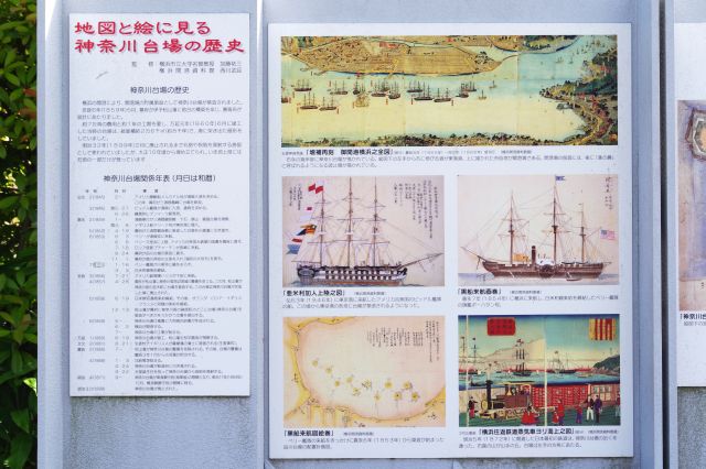 ここにも神奈川台場の歴史を伝えるパネルがあります。
