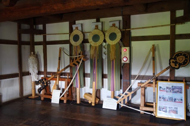 三階櫓、辰巳櫓の上棟式に使われた式具。