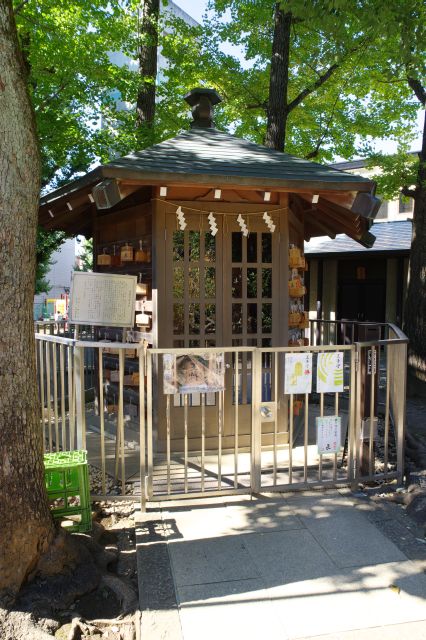 参道の富士塚と逆の右側には将棋堂、近くの将棋会館にちなむ。