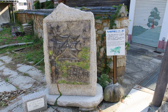 石の絵手紙、大阪城との繋がり。