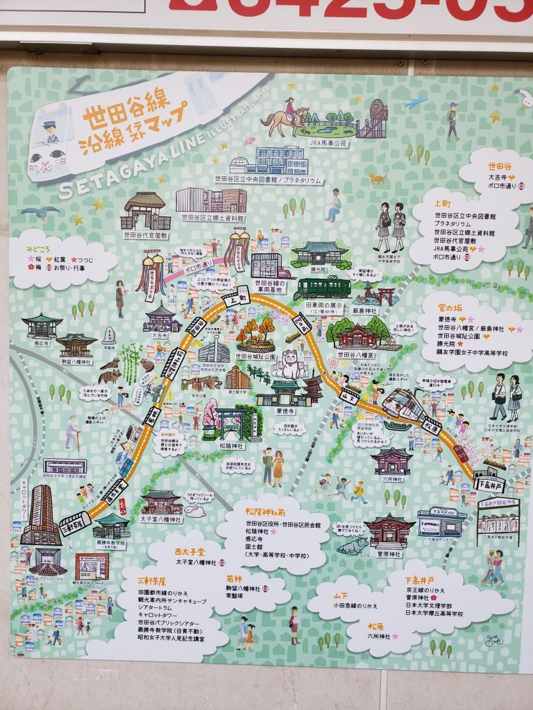 世田谷線沿線イラストマップ