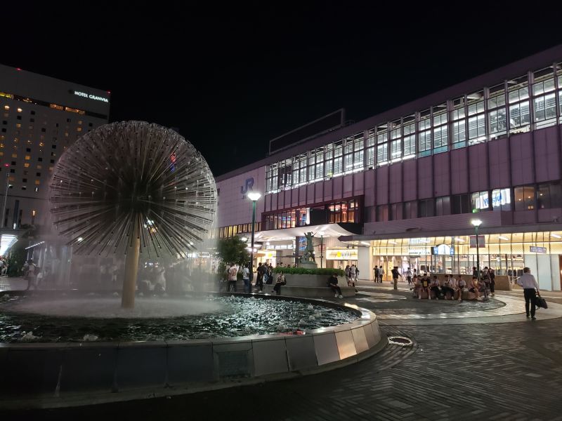 岡山駅・夜の東口