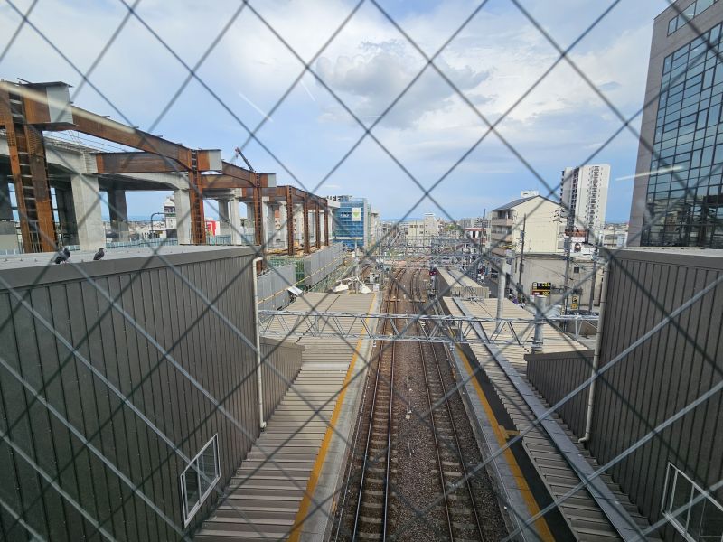 高架化工事中の知立駅