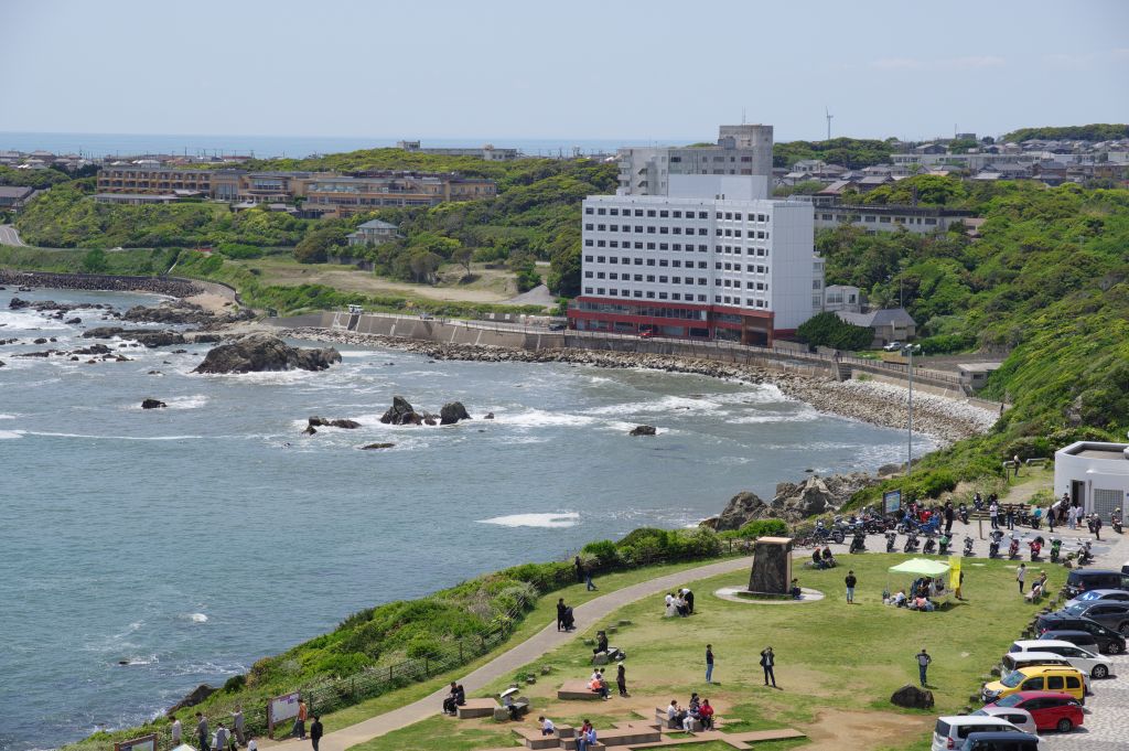 犬吠埼灯台・灯台からの眺望・広場と海沿いのホテル