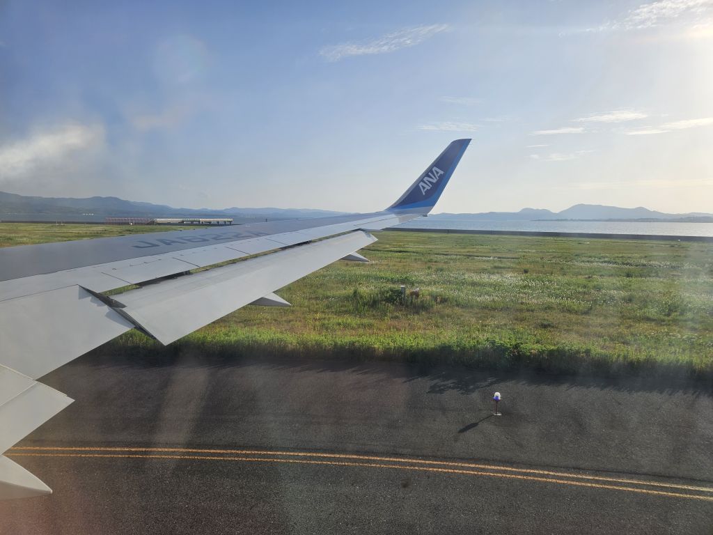 飛行機内・米子空港・離陸前