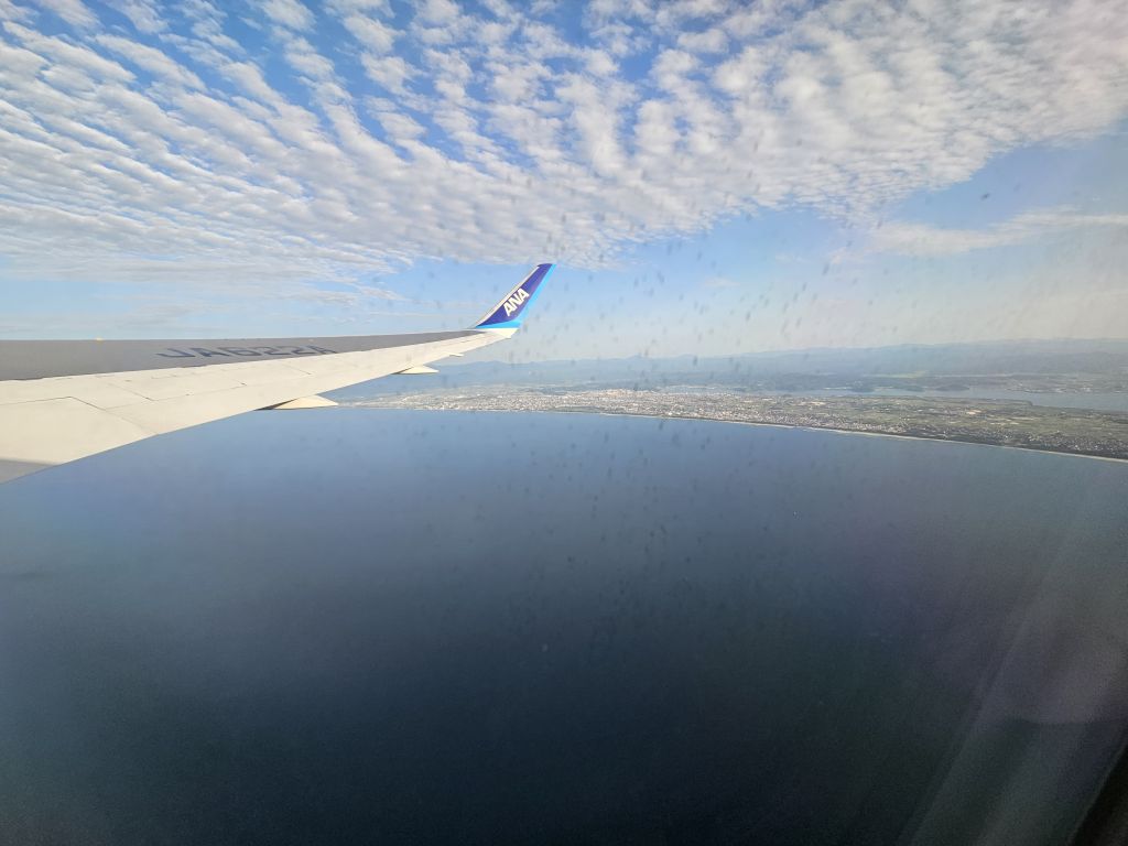 飛行機からの景色・米子空港を離陸