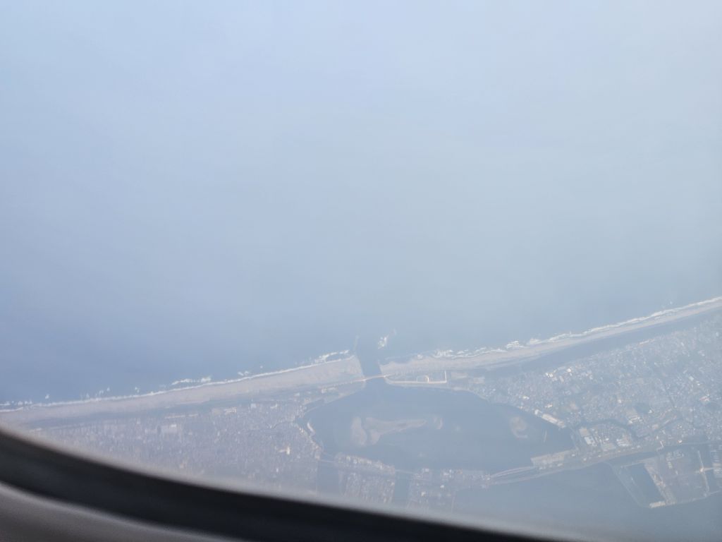 飛行機からの景色・浜名湖弁天島
