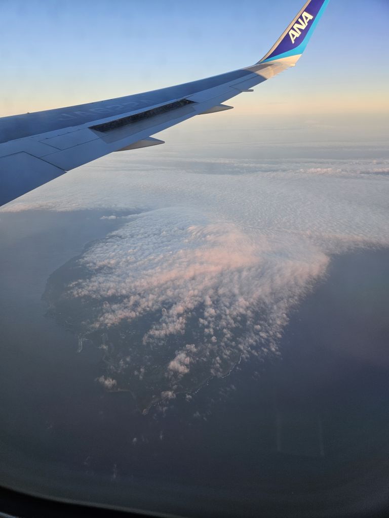 飛行機からの景色・伊豆大島