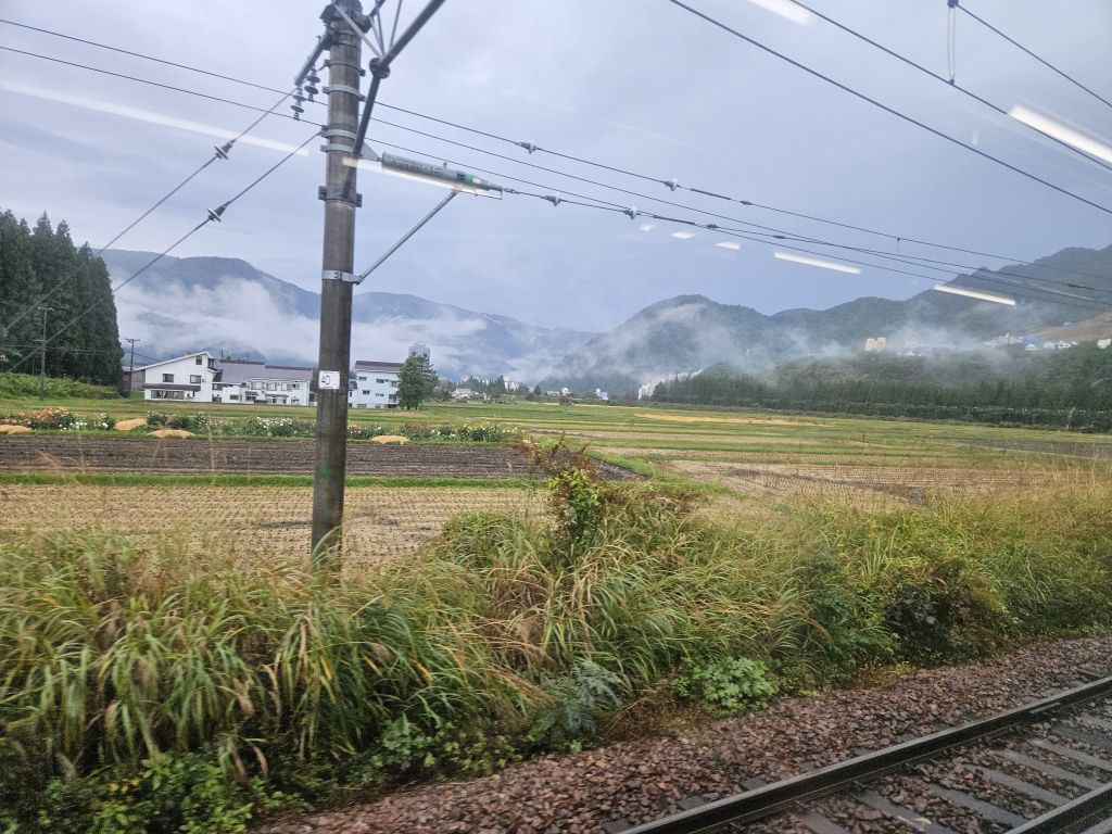 上越線・岩原スキー場前駅付近のカーブ・後方