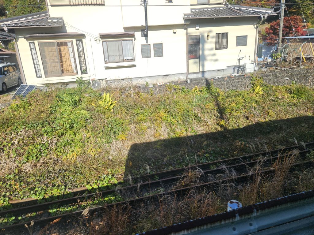 大井川沿いバス車窓・千頭駅手前の線路
