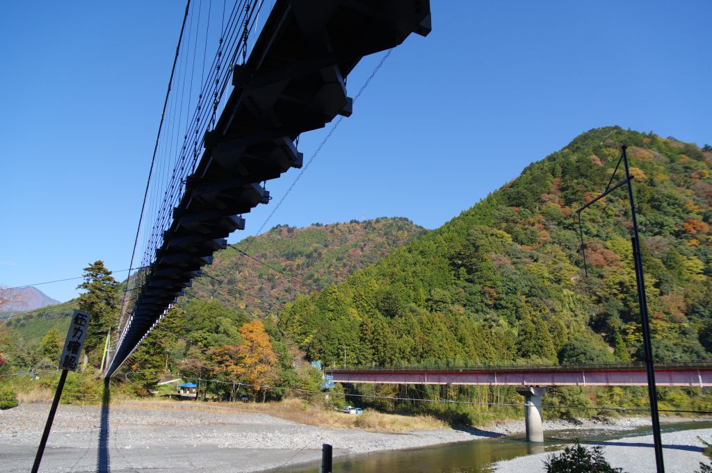 井川線・両国吊橋の下
