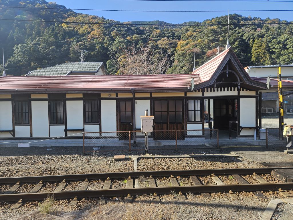 大井川鐵道SL車窓・福用駅・駅舎