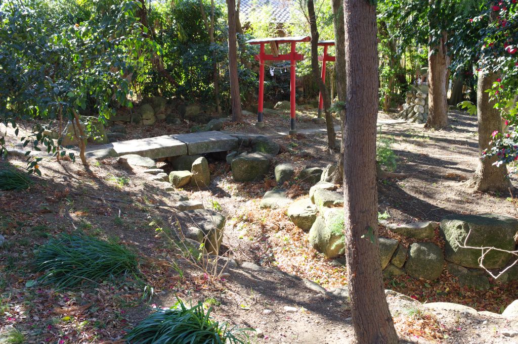 深谷城址・冨士浅間神社・公園側の外濠跡