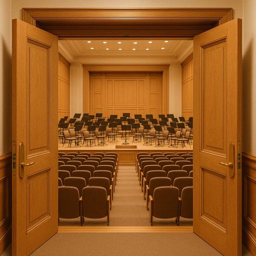 演奏会ホールの客扉を開いたイメージ