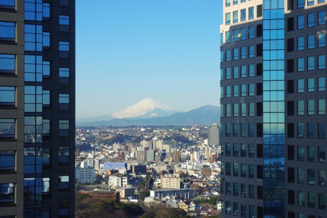 富士山をズーム。これほどはっきり見えるケースは珍しい。
