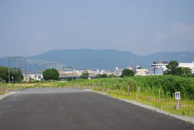 奈良公園・近鉄奈良駅方面・若草山方面。奈良の市街地と興福寺の五重塔等も見えます。