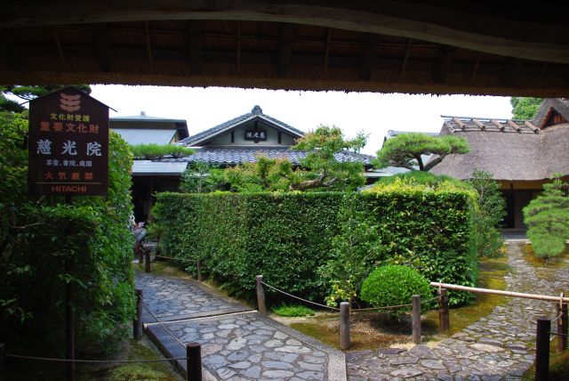 茨木門より院内を望むと、寺院というよりは古民家という感じ。