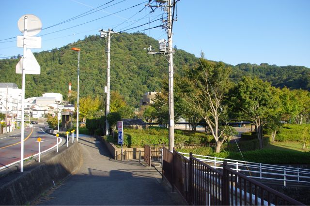 津久井湖方面から続く国道412号線を渡り、相模湖公園へ。