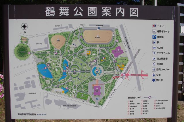 鶴舞公園の案内図。