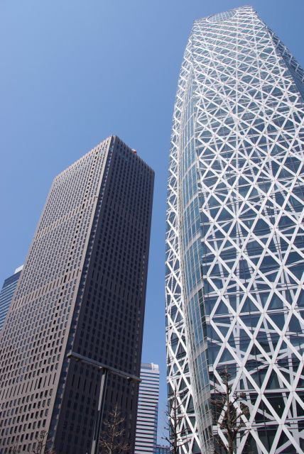 コクーンタワーと新宿センタービル（222.95m）。
