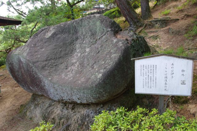 様々な形の石に文字が刻まれている。