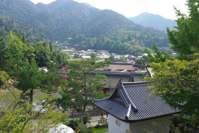 高台からの厳島神社。
