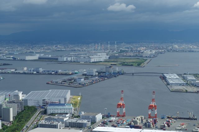 工業地帯と大阪南部。