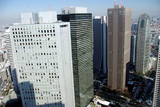 新宿の超高層ビル群。