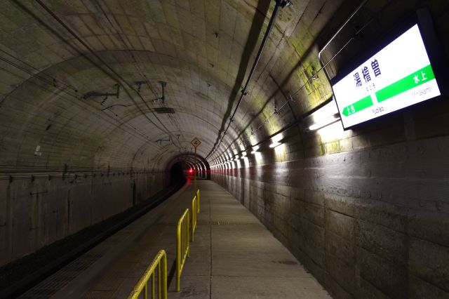 列車はトンネル内に轟音を反響させて徐々に暗闇へ消えて行く。