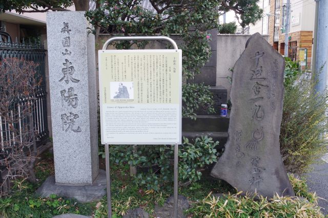 左側の東陽院には東海道中膝栗毛の作者の十返舎一九の墓があります。