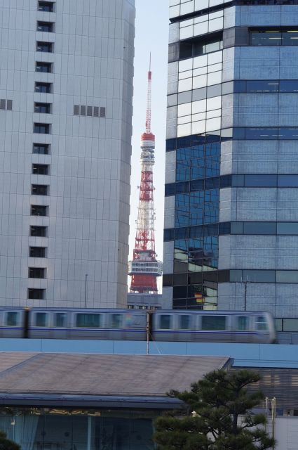 ビルの合間に見えた東京タワー。