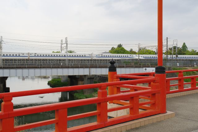 橋の上からは激走する新幹線の轟音がとても気になります。