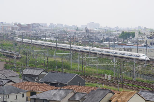 轟音を立てて高速で走る新幹線に自然と注目が集まります。