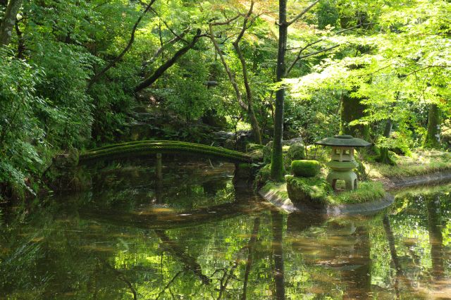 趣のある美しい日本庭園に癒されます。