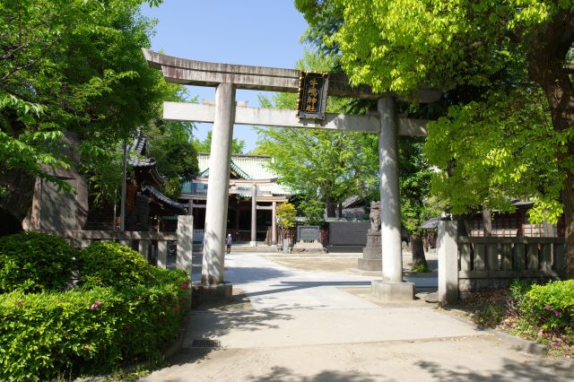 隅田公園の北東部に牛嶋神社があります。