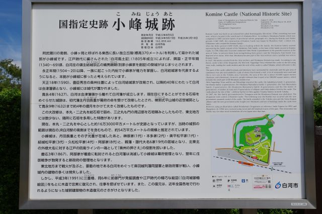 小峰城跡の解説看板。