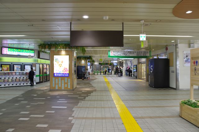 駅構内の改札方面。