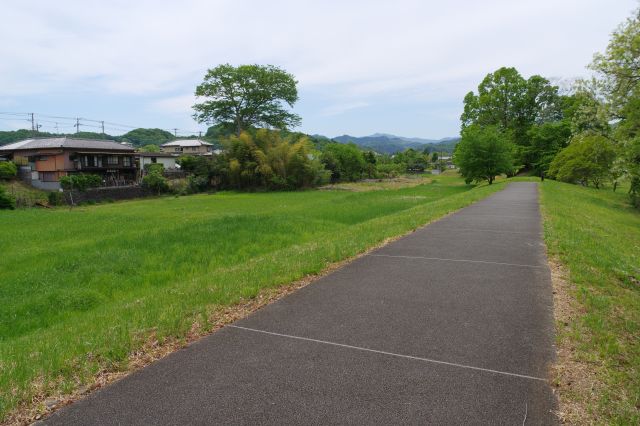 さっきの土塁の上へ、進むと駐車場の方へ戻ります。