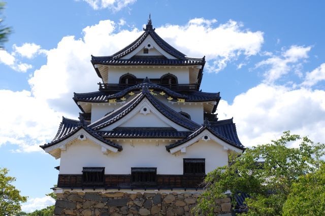 真横方向になりますが奥に細長い天守です。