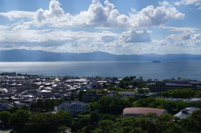 一面に広がる琵琶湖の眺望。