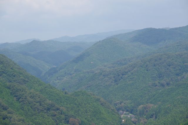 豊かな緑の山並み。