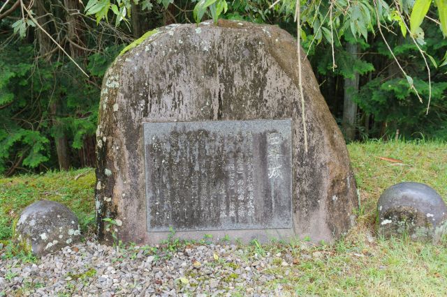 田峯城の石碑。