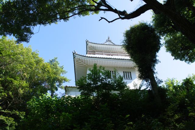 見上げる展望台。