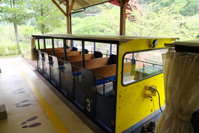 ステーションに停車しているトロッコ。