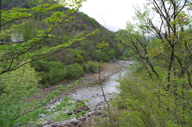 左側に覗ける松木川。