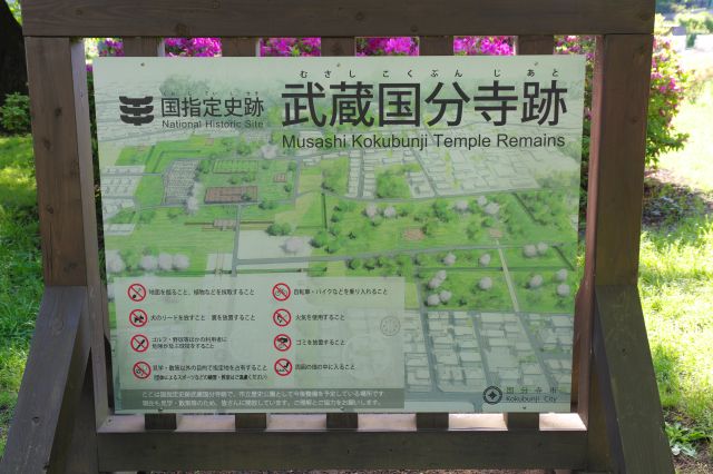 武蔵国分寺跡の看板があります。