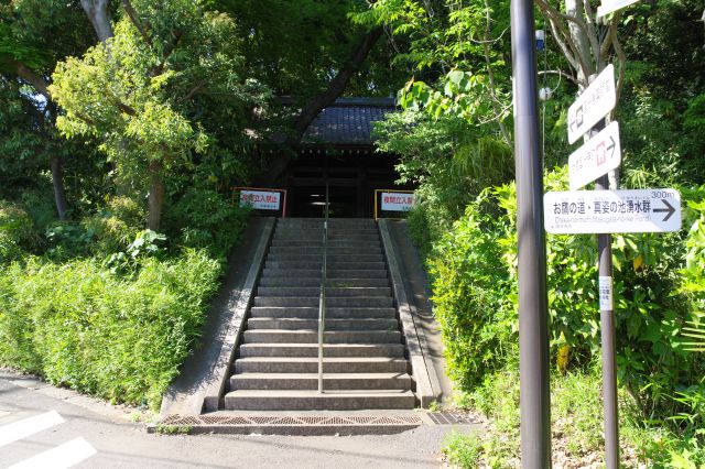 少し道路を進んで階段前へ。