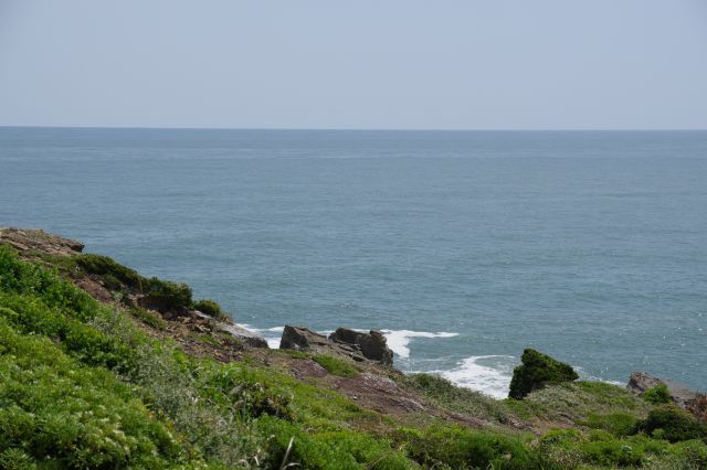 まっすぐ続く太平洋の水平線。