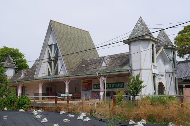 駅に戻ります。少し離れた角度からの大きな三角屋根。